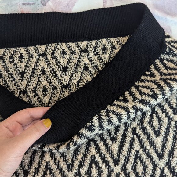 Chic MOTF Wool-Mix Geo Pattern Knit Skirt - Picture 9 of 10